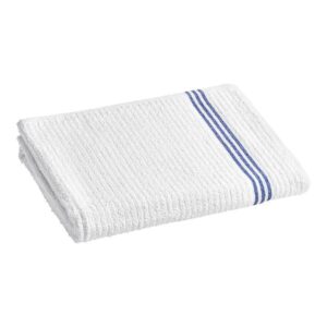 Oxford Bronze Ribbed Pool Towel with 3 Stripes, Blue
