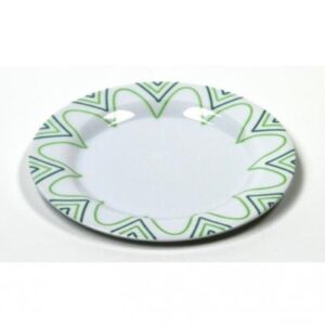 Plate, 8" w/Design, Blue/Green