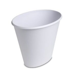 1.5 Gallon Oval Vanity Wastebasket, White