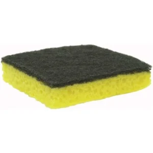 ACS Hotel Size Med Scrub Sponge, Yellow & Green, 3.5" x 3.5", 40/cs