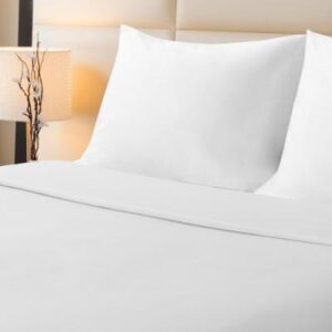 T250 Plain White Queen Flat Sheet, 90x115
