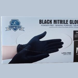 Nitrile Gloves, Medium, Black, 3 mil, Powder Free